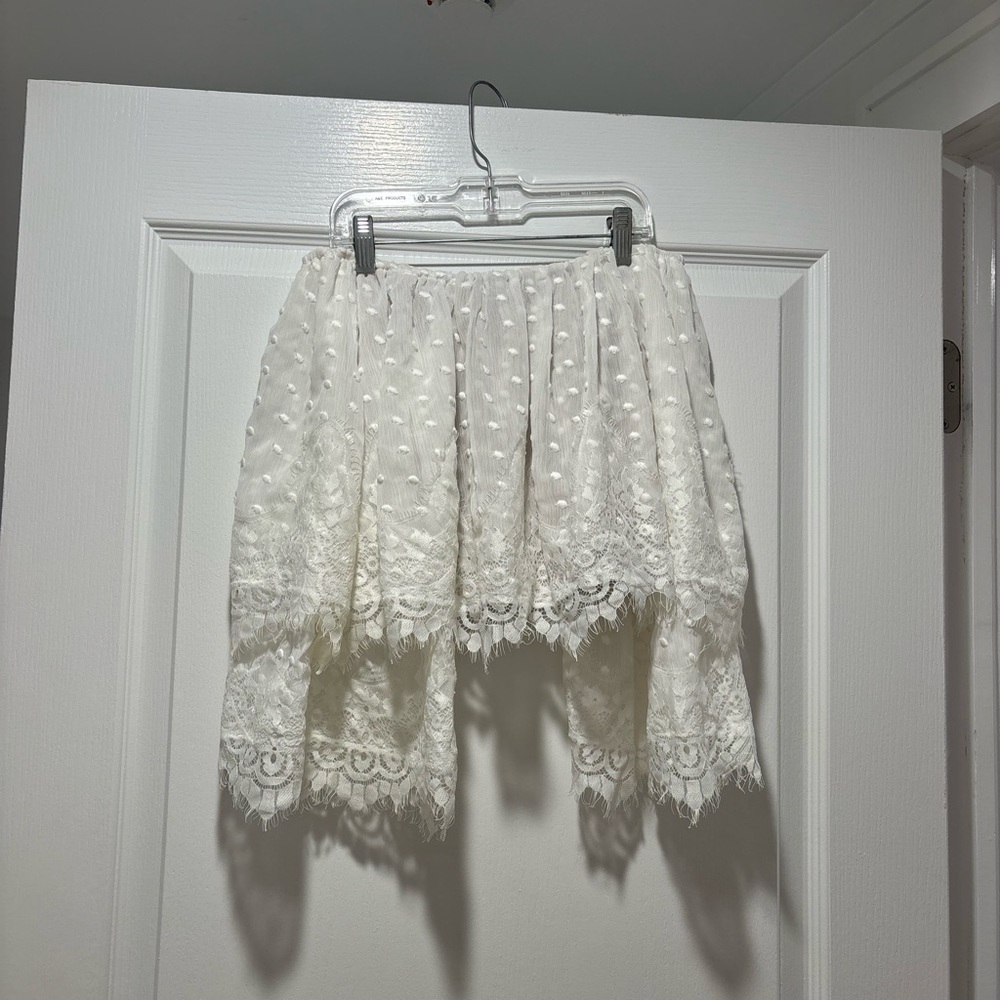 Elegant White Lace Off the Shoulder Top